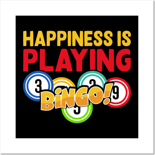 Happiness Is Playing Bingo T shirt For Women Posters and Art